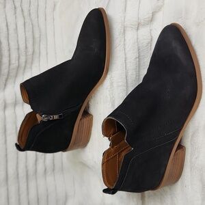 Franco Sarto Laslo Black Leather Ankle Booties, Size 6